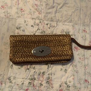 Vintage GAP Metallic Gold Wristlet Clutch